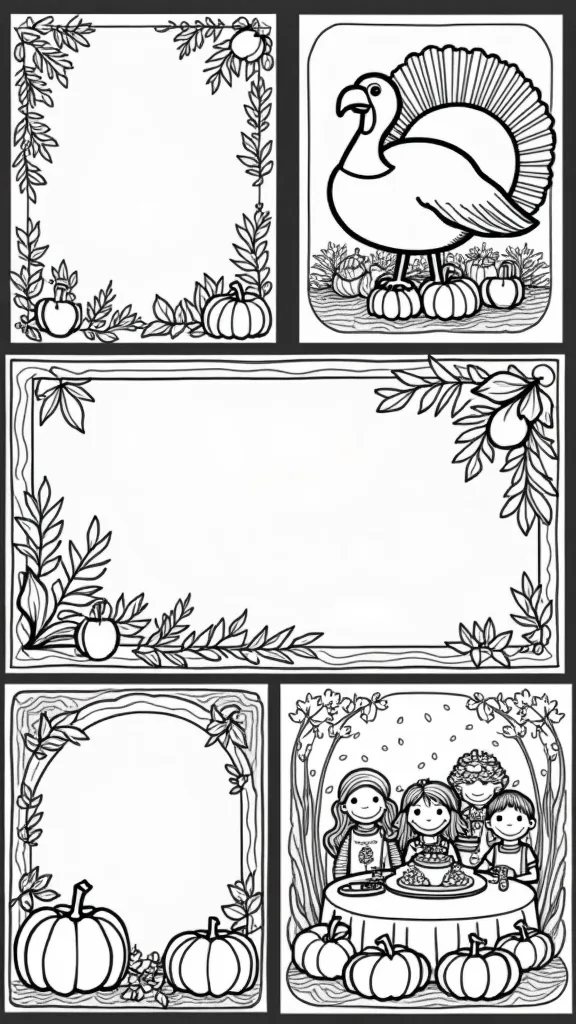 pages de livres de coloriage de Thanksgiving